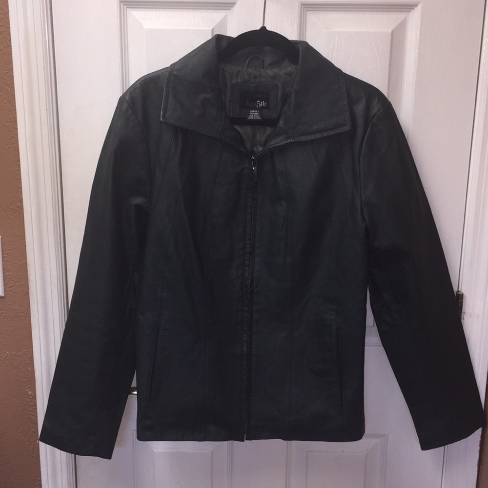 REAL!!! Leather! Jacket DARK GREEN - very unusual jacket - great for gifting!!!!